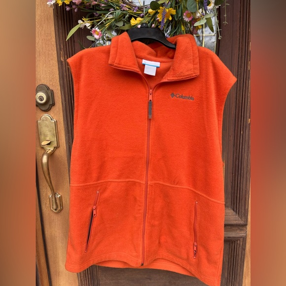 Columbia Large Tall LT orange fleece vest - Picture 4 of 6
